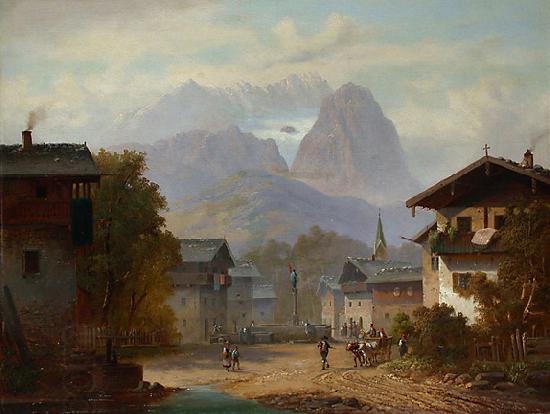 Anton Doll Ansicht von Garmisch oil painting picture
